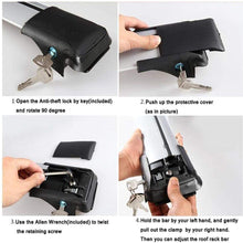 Ai CAR FUN 93cm-99cm 1 Set Black Universal Roof Rack Cross Bar Top Roof Rail Luggage Cargo Rack Rails Carrier Rack Frame with Anti-Theft Lock for Car SUV Pickup Truck