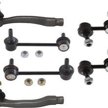 PartsW 6 Pcs Front & Rear Sway Bar Stabilizer Links + Front Outer Tie Rod Ends
