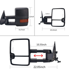 Perfit Zone 2007-2014 Silverado Towing Door Side Mirrors Power Heated LED Signal Lamps Passenger Right Side Driver Left Side Tow Mirror Pair Set