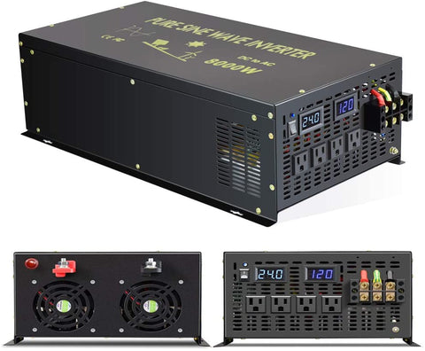 WZRELB Pure Sine Wave 7000W (14000W Surge) 24V Power Inverter DC to AC Power - Solar, RV (RBP-700024)