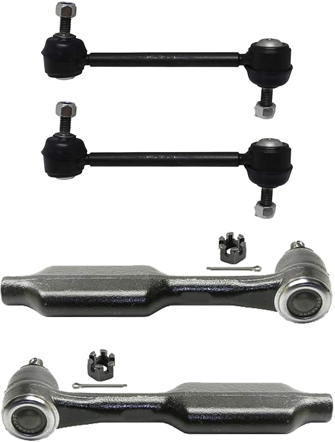 Detroit Axle - 4PC Front Stabilizer Sway Bar Links and Outer Tie Rod Ends for 2005 2006 2007 2008 2009 Honda Odyssey Touring Models