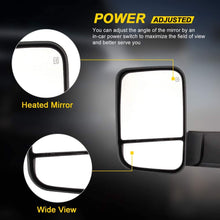 OCPTY Towing Mirrors with Power Heated Left Right Side Tow Mirrors Compatible with 1998-2001 for Dodge Ram 1500/2500/3500 Truck with Black housing