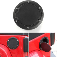 JeCar Aluminum Gas Cap Fuel Filler Door Cover for Jeep Wrangler 2007-2018 JK & Unlimited Accessories (Black)