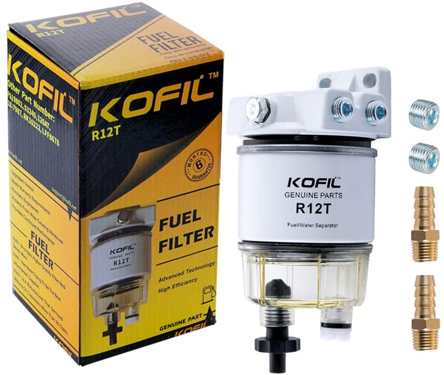 R12T Fuel Filter And R12T Bowl - Replacement Spin-on R12T Filter and Nylon Collection Bowl For R12T Fuel Filter Water Separator Replaces S3240 R12T 120AT 18-7987 NPT ZG1/4-19