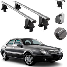 Roof Rack Cross Bars Lockable Luggage Carrier Smooth Roof Cars | Fits Lancia Lybra Sedan 1999-2005 Silver Aluminum Cargo Carrier Rooftop Bars | Automotive Exterior Accessories