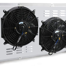 CoolingSky 3 Row All Aluminum Radiator +2X12" Fan +Shroud for 1967-1979 GMC &Chevy C/K C10 C20 C30 K10 K20 Pickup Suburban &P/G Series 10 20 30 Van, Multiple Models