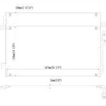 VioletLisa All Aluminum Air Condition Condenser 1 Row Compatible with 2009-2010 Journey Without Oil Cooler