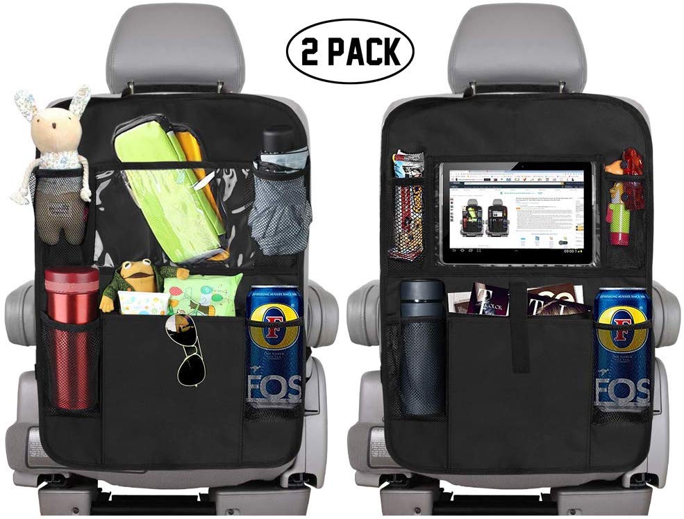 KNGUVTH Backseat Car Organizer Kick Mats, Car Seat Back Protectors with Clear 10