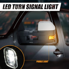 Chrome Left+Right Side Power Heated LED Turn Signal+Puddle Light Towing Mirrors Replacement for Ford F-150 Pickup 04-14