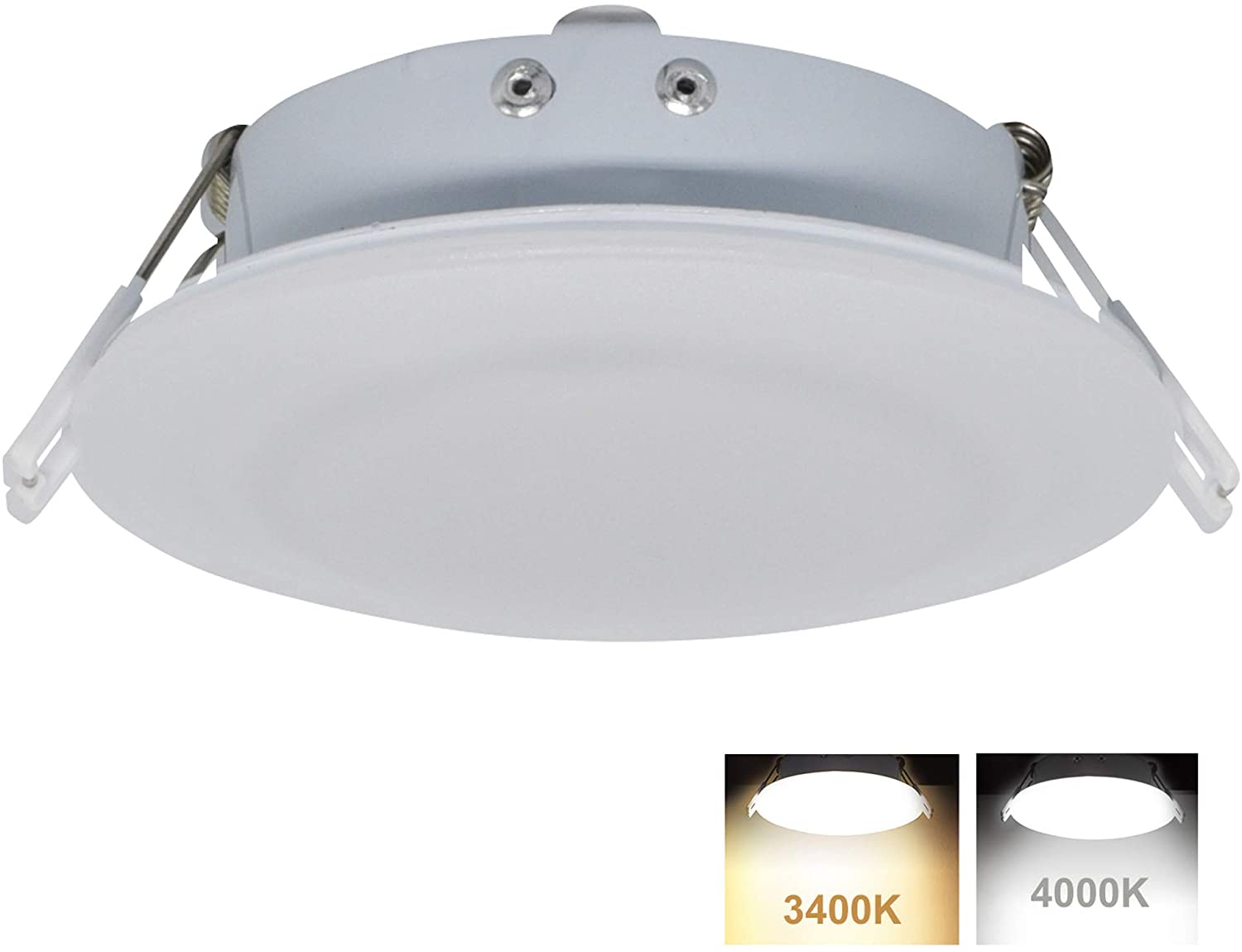 Facon 4.5Inch LED RV Puck Light Full Aluminum Recessed Mount Down Light 12V Interior Light for RV Motor-Homes Camper Caravan Trailer Boat (4000K Cool White Light)