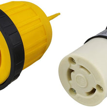 ABN L5-30R Connector with RV Power Cord Cover & Ring – 30 Amp Twist Lock Inlet Locking Plug Protector, 30A 125V