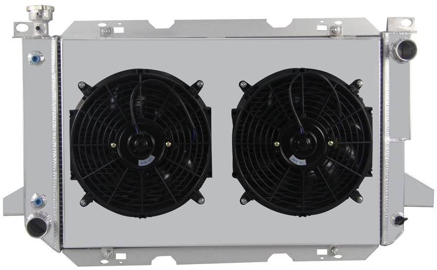 OzCoolingParts 85-97 Ford F-Series Radiator Fan Shroud Kit - 3 Row Aluminum Radiator + 2 x 12