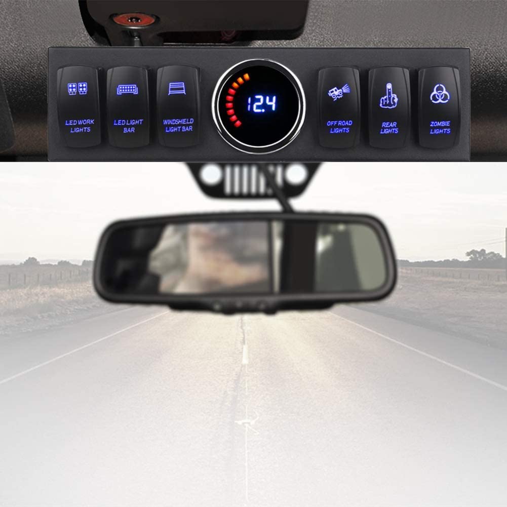 WATERWICH 6 Toggle Switch Panel Pod Overhead and Source Control System Box Wiring Harness Kit with 12 Switch Covers & a Switch Clip Remover for Jeep Wrangler JK JKU 2007-2018 (6-Switch pod)…