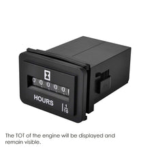 Jayron JR-HM001 Snap in Mechanical Hour Meter Rectangular Hour Meter for DC 6-80V Power Equipment Such as Fork Lifts,Golf carts,Floor Care Equipment,and Any Other Battery Powered Equipment