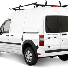 Vantech Transit Connect 2010-13 J4000 w/Tracks Ladder roof Rack 50" Bars 96" Side Rails White