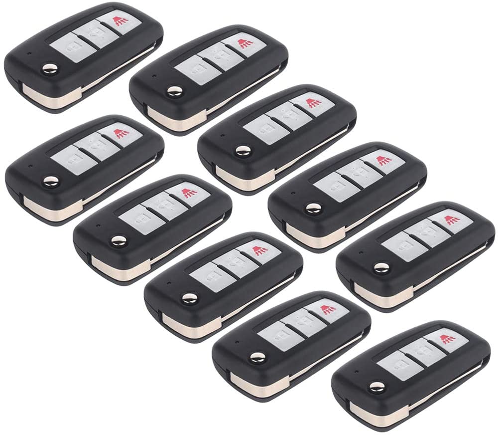 OCPTY 10X Uncut Keyless Entry Remote Control Key Fob Transmitter Replacement fit for 14-18 Nissan Rogue ADP12548301S