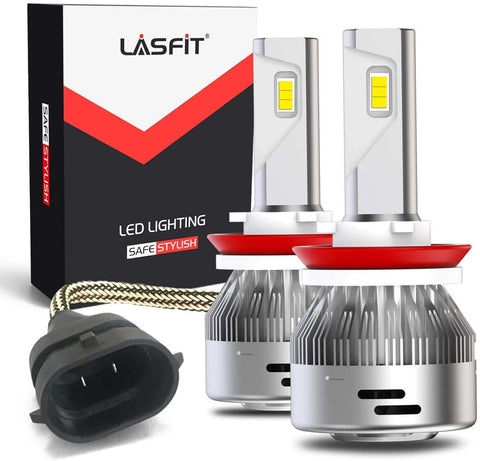 LASFIT H11 H8 H9 LED Headlight Bulbs, Low Beam Fog Light 60W 6000LM 6000K, Plug&Play