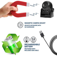 Wireless Backup Dash Cam, MHCABSR WiFi Reversing Camera Work with Phone IP68 Waterproof IR Night Vision Wide Angle Magnetic Rear View Parking Camera for Trailers Trucks RVs…