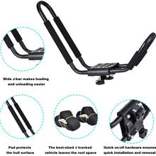 Hemousy Kayak Roof Rack,Canoe/Surf/Ski Car Roof Carrier with Straps J-Style Rooftop Racks for Canoe, Sup, Kayaks, Surfboard Ski Board&Snowboard Top Mount On SUV Car and Truck Crossbar