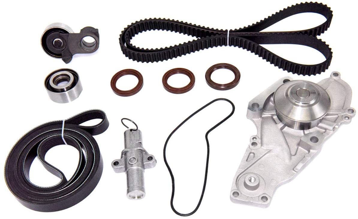 Engine Timing Belt Kit with Water Pump TKH-002 For 2003-2017 Honda Accord Crosstour Pilot Odyssey Ridgeline Acura MDX RDX RL TL TSX ZDX Replace # TKH002 TCKWP329