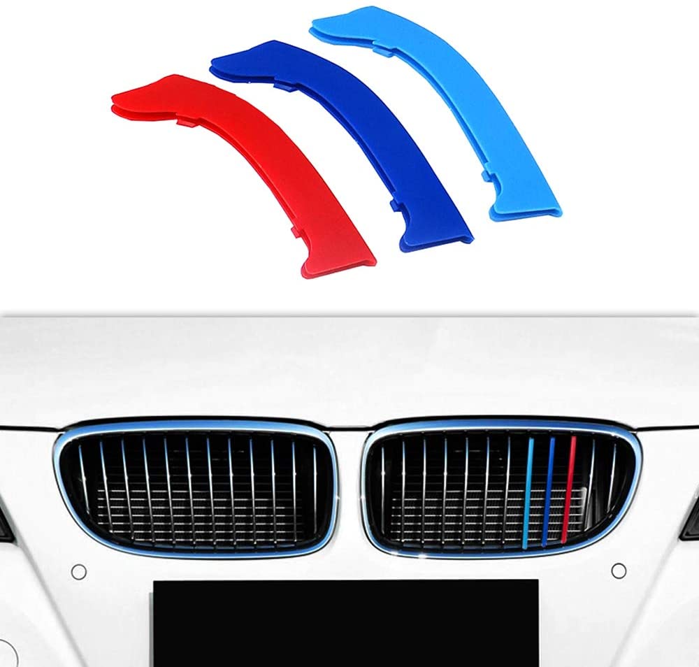 carado Front Grille Grill Cover for BMW 3 Series E90 E91 2009-2012 M Color Insert Trim Clips 3Pcs (12 Grilles)