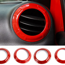 Opall Full Set Interior Decoration Trim Kit Steering Wheel & Center Console Air Outlet Trim, Door Handle Cover Inner For Jeep Wrangler JK JKU 2011-2018 2 Door& 4-Door (Watermelon Red)