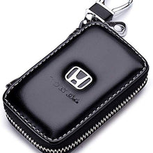 Gaocar Auto Parts Car Key case for Lexus,Genuine Leather Car Smart Key Chain Keychain Holder Metal Hook and Keyring Zipper Bag for Remote Key Fob - Black (for Lexus)