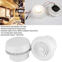Akozon Roof Fan LED Air Ceiling Ventilation Grille Round for Campers Motorhome Travel Trailer Van 5000R/min 12V