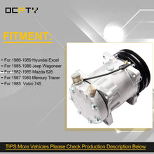 OCPTY CO 4647C Air Conditioner Compressor Compatible with Hyundai Excel Jeep Wagoneer Mazda 626 Mercury Tracer