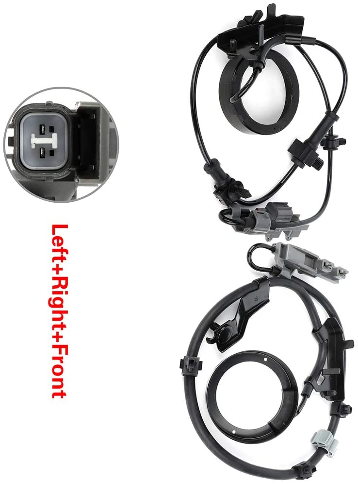 ANGLEWIDE 2 x ABS Wheel Speed Sensors Left+Right+Front Replacement for 2004-2008 GMC Canyon 2004-2008 Chevrolet Colorado 2007-2008 Isuzu i-370