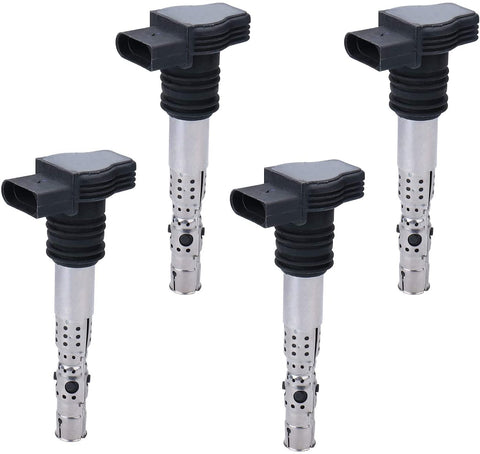 DRIVESTAR UF411 set of 4 Ignition Coils Pack for Audi A3 1998-2004 A4 TT 2001-2007 VW Beetle 2001-2005 Volkswagen Golf Jetta Passat 2001-05 1.8L C1394 UF580