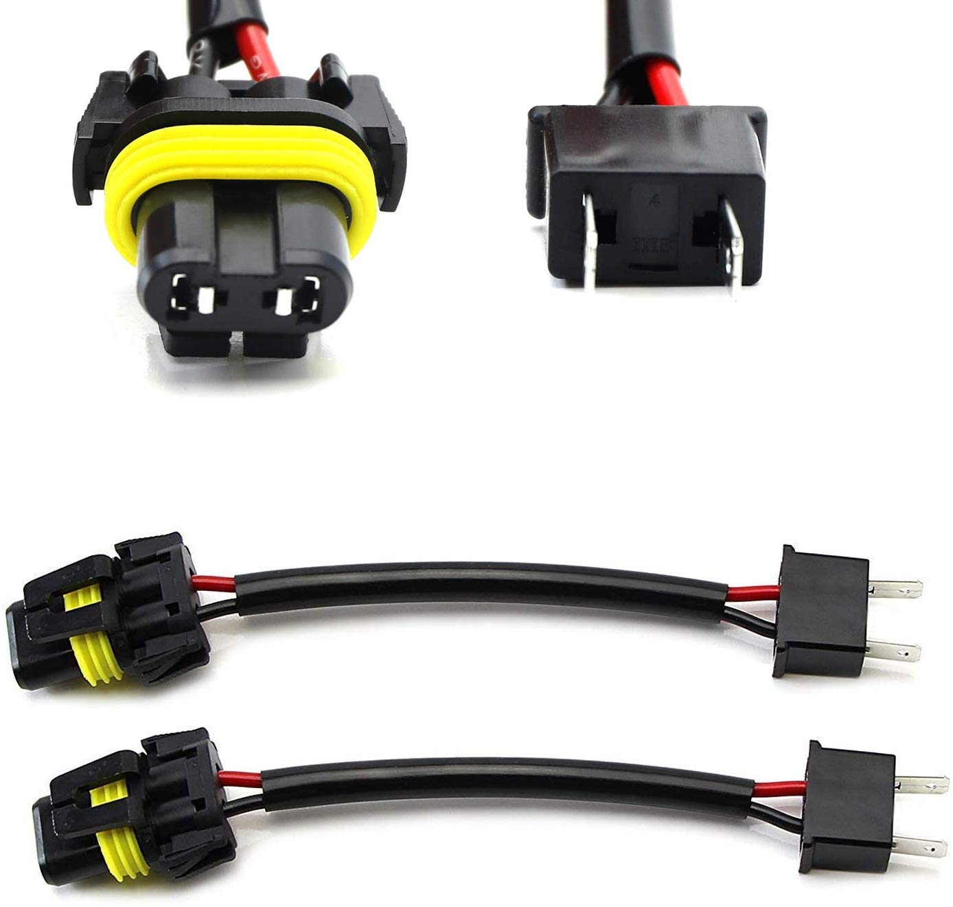iJDMTOY (2) H7 To 9005/9006/HB4 Pigtail Wire Wiring Harness Adapters For Headlight Conversion Retrofit