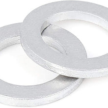 X AUTOHAUX 10pcs M14 Silver Tone Oil Drain Plug Gaskets Replacement for Honda 94109-14000