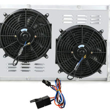 OzCoolingParts Pro 3 Row Core Aluminum Radiator + 2 x 12" Fan w/Shroud + Thermostat/Relay Wire Kit for 1967-1972 68 69 70 71 Chevy GMC C/K/G/P-Series C10 C20 K10 K20 Pickup Truck