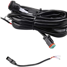 Chelhead 16AWG Dual DT Conneors Led Light Bar Wiring Harness 12V On Off Rocker Switch Power Relay Blade Fuse for Jeep Truck ATV UTV Off Road Lights