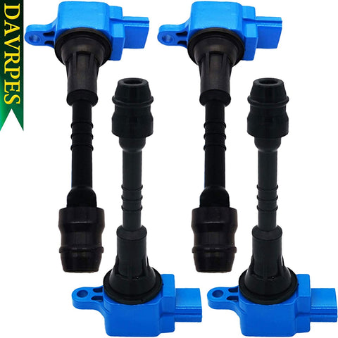 DAVRPES 4Pcs UF351 C1397 Ignition Coils Pack For 03-04 Sentra QG16DE 4 Cyl 1.6L QG18DE 4 Cyl 1.8L, 01-05 Hatch QG18DE 4 Cyl 1.8L Pulsar N16 Replace# 5C1394|E1048|E381|52-1745|IC481