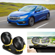 Duokon USB Dual Head Car Fan Portable Air Conditioner Auto Cooler Ventilation 12V (Black)