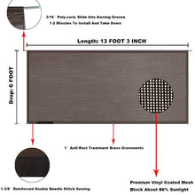 Tentproinc RV Awning Sun Shade 6'X13'3'' - Brown Mesh Screen Sunshade Complete Kits Motorhome Camping Trailer UV SunBlocker Canopy Shelter - 3 Years Limited Warranty