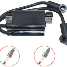PARTSRUN High Performance Ignition Coil Module + 2PCS Spark Plugs for EZGO Golf Cart MCI 2003-2008 & Up OE#72866-G01 EPIGC104,ZF496-2DHHS