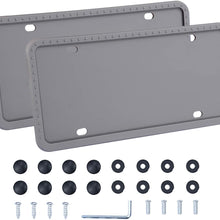 LivTee Black Silicone License Plate Frame, Universal American Auto License Plate Frame, Rust-Proof, Rattle-Proof, Weather-Proof(2pcs)