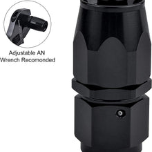 EVIL ENERGY 6AN Straight Swivel Hose End Fitting for Braided Fuel Line Aluminum Black 2PCS