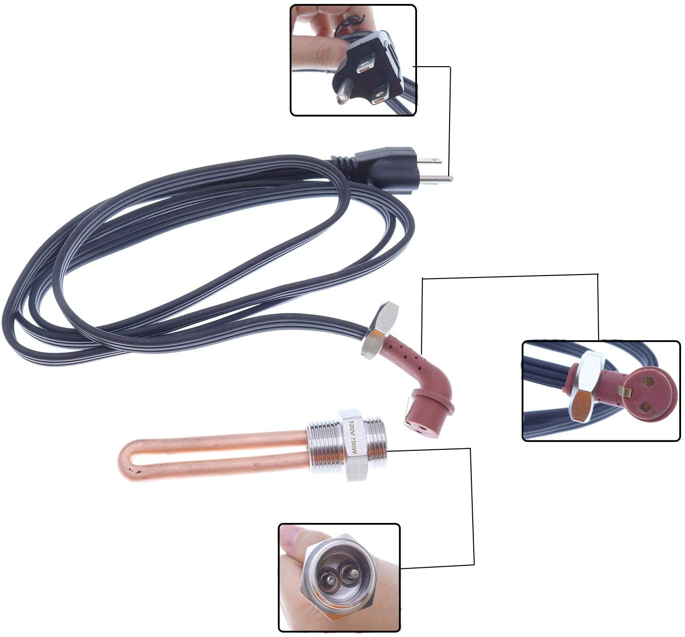 Solarhome 3500022 Engine Block Immersion Heater for Cummins Paccar 3/4