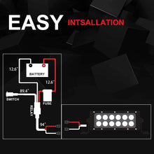 Chelhead 16AWG 10ft Led Light Bar Wiring Harness with 2 Leads12V On Off Rocker Switch Power 40A Relay Blade Fuse for Jeep Truck ATV UTV Off Road Lights