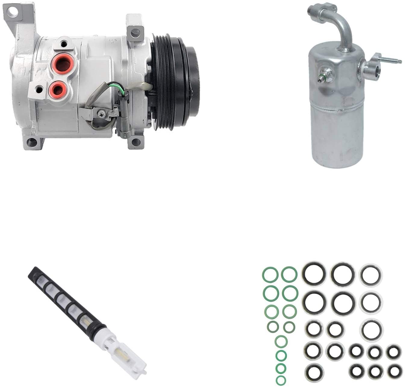 GEGOCOMP Remanufactured AC Compressor Kit Compatible with Escalade Avalanche Silverado Suburban Tahoe Sierra 1500 2500 3500 Yukon Hummer H2 KT377