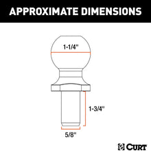 CURT 40093 Replacement Trailer Sway Control Ball, 1-1/4-Inch Diameter, 5/8-Inch x 1-3/4-Inch Shank