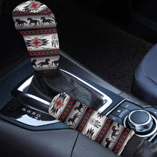 FKELYI Blue Butterfly Print Car Gear Shift Cover Cover,Anti-Slip Handbrake Cover+Gear Shift Knob Cover Set for Sedan Interior Protection,2PCS