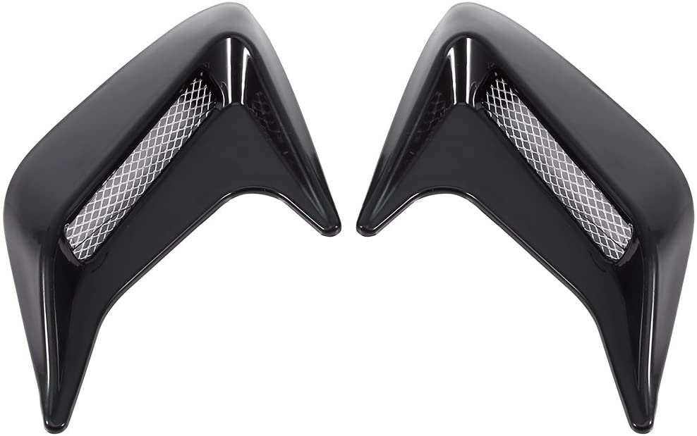 Car Vents Decorative Air Flow Intake Hood Scoops Ventilation Cover 2x Car Decorative Vent Bonnet Universal DIY Style Turbo Bonnet Cover (Silver)