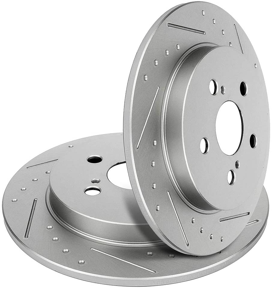 TUPARTS Rear Brake rotors, Rear Disc Slotted Rotors for 11-17 L-exus CT0h,09-10 P-ontiac Vibe,T-oyota Corolla/Matrix/Prius/Prius Plug-In/Prius P-rime