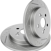 BRAKEUS Brake Rotors Kits Fit for 11-17 CT0h,09-10 Pontiac Vibe,for Toyota Corolla/Matrix/Prius/Prius Plug-In/Prius Prime with 5 -Lugs Slotted Disc