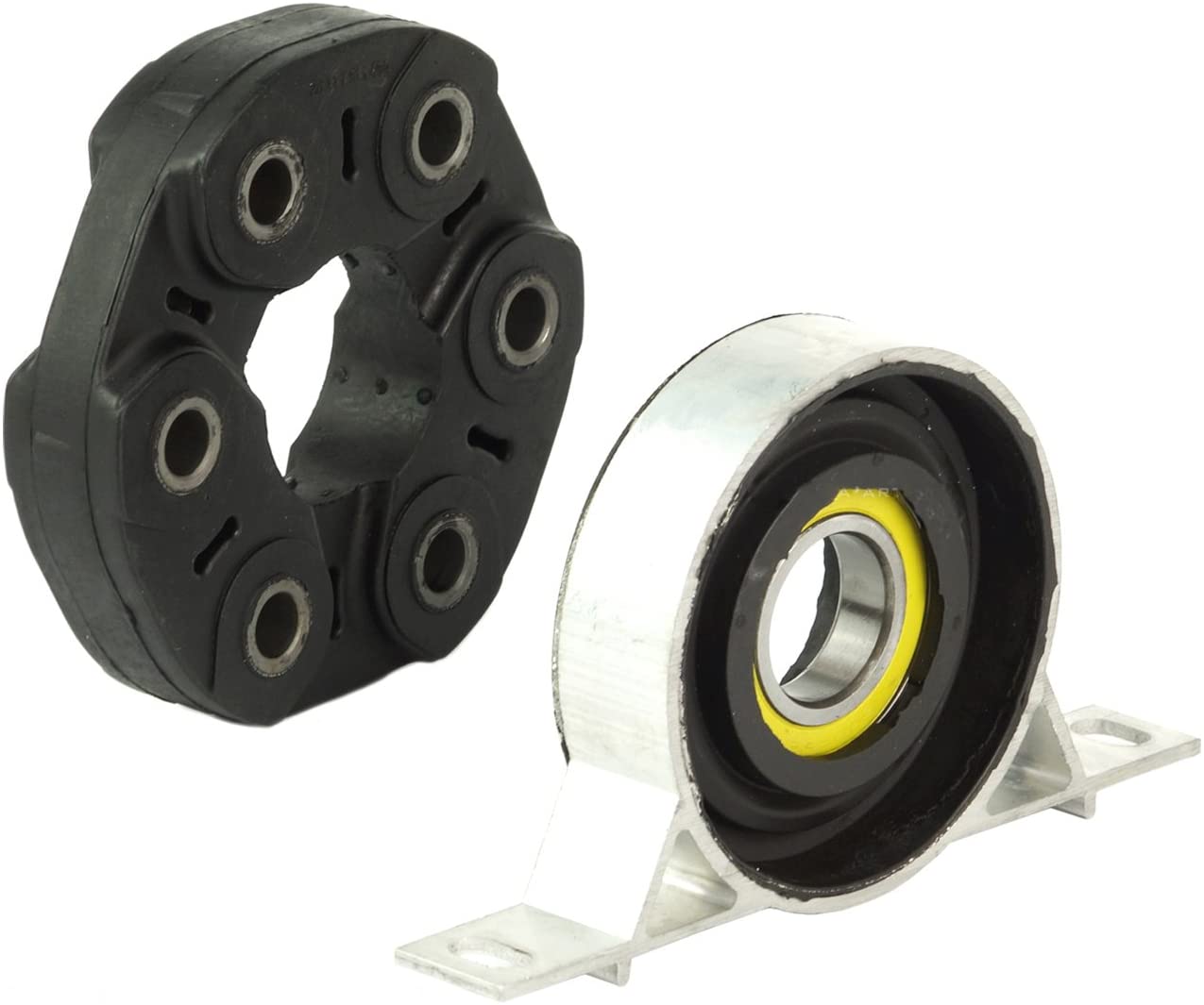 Bapmic 26117511454+26127501257 Driveshaft Flex Disc Joint and Center Support Bearing for BMW E46 E90 E91 F10 F11 E85 Z4